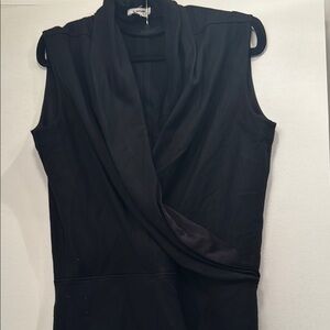 Helmut Lang Black Sleeveless Draped Top